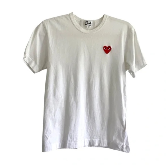 Comme des Garcons Play White Tee with Peeping Red Heart - Picture 5 of 14